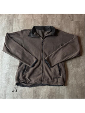 Vintage MEC Fleece Full Zip Sweater Mens Large Brown